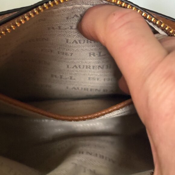 $258 Polo Ralph Lauren Cute Elegant Hayes CAMERA Brown Small RLL BAG - Picture 7 of 11